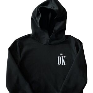 “It’s OK” Black White Inspirational Graphic Sweatshirt Hoodie Youth Tween 11-12Y